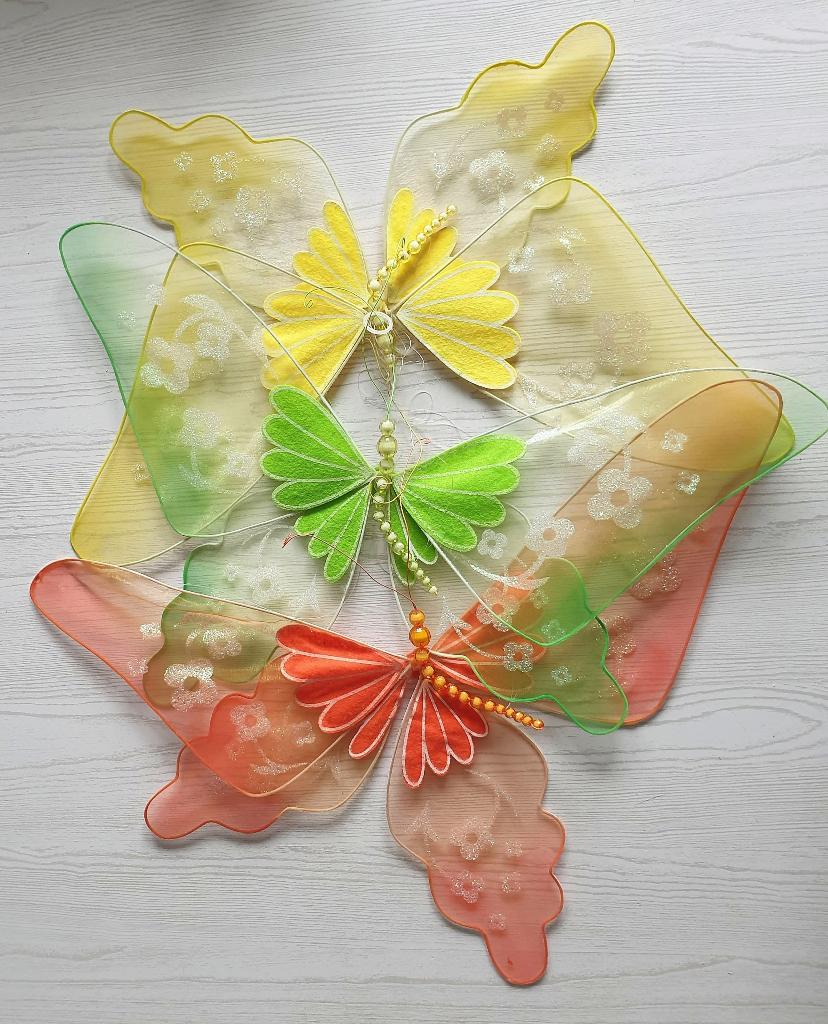 Lente & zomer decoratie: 3 grote vlinders, Ophalen of Verzenden