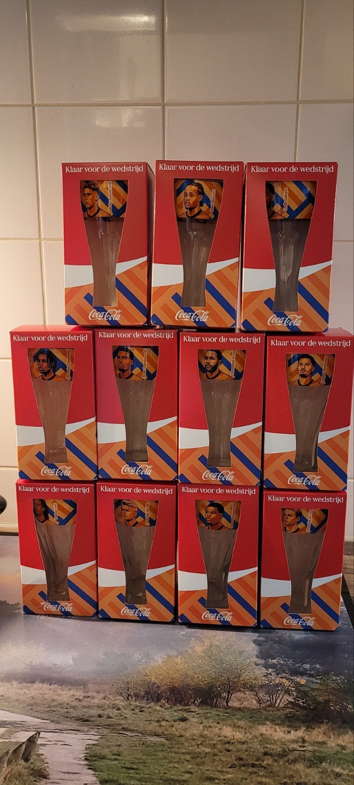 Coca-Cola Oranje WK Glazen - 11 stuks, nieuw in doos, Verzamelen, Ophalen of Verzenden, Nieuw, Overige sporten, Overige typen