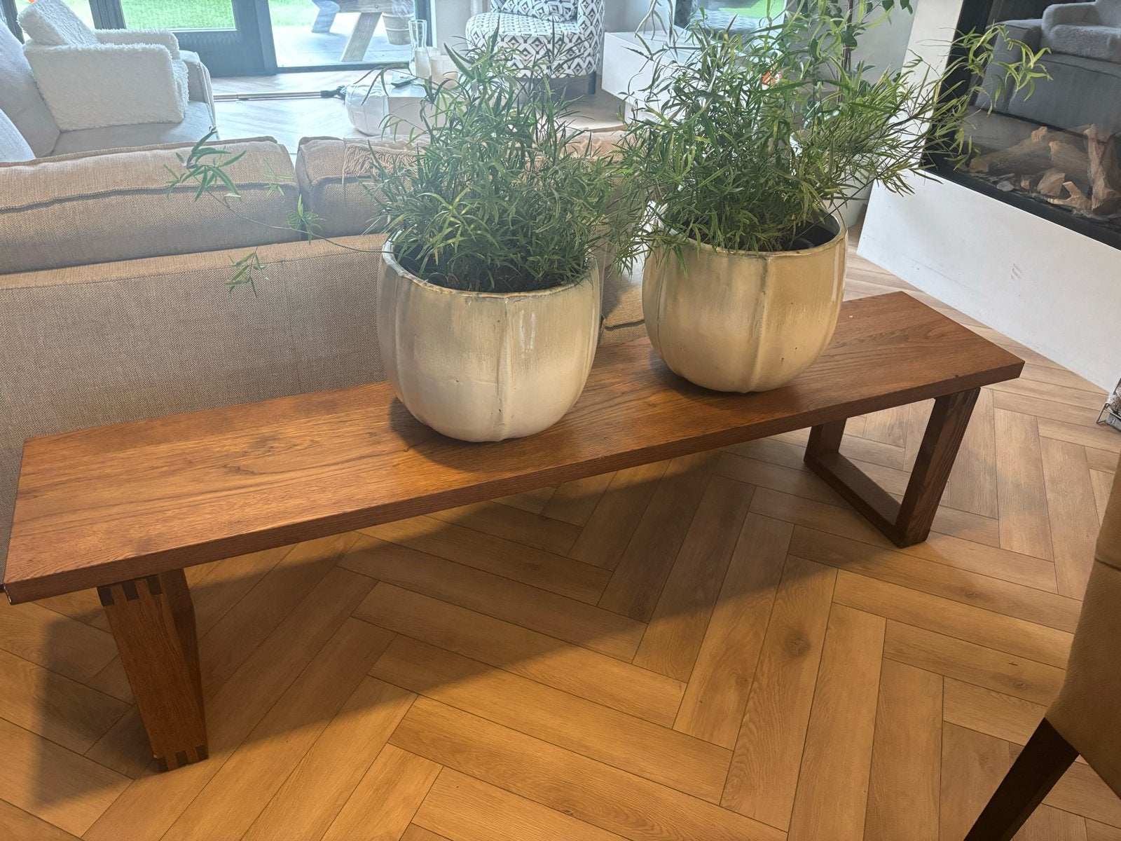 Ikea eettafel bankje van hout, Bruin, Ophalen of Verzenden, Zo goed als nieuw, Eén