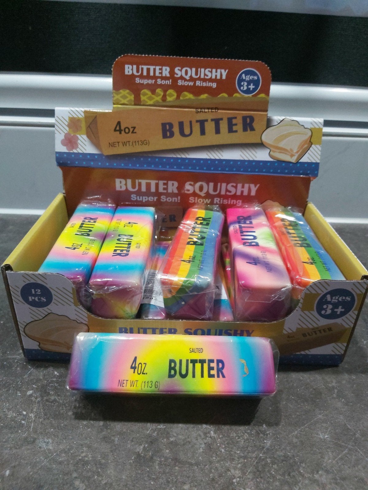 Butter Squishy - Regenboog Kleuren Stressbal, Ophalen of Verzenden, Nieuw, Jongen of Meisje