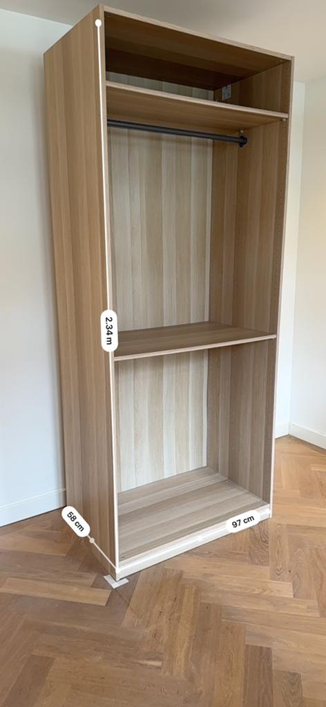 IKEA PAX Basiselement 100x58x236, twee planken, kledingroede, Huis en Inrichting, Kasten | Kledingkasten, Gebruikt, 200 cm of meer
