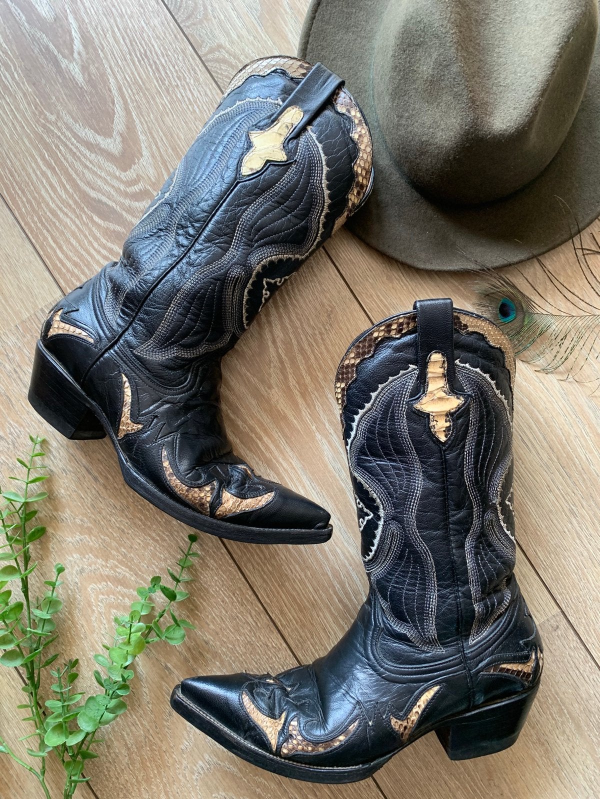 Go West cowboylaarzen 38 western boots bohemian laarzen, Kleding | Dames, Schoenen, Hoge laarzen, -, Zwart, -