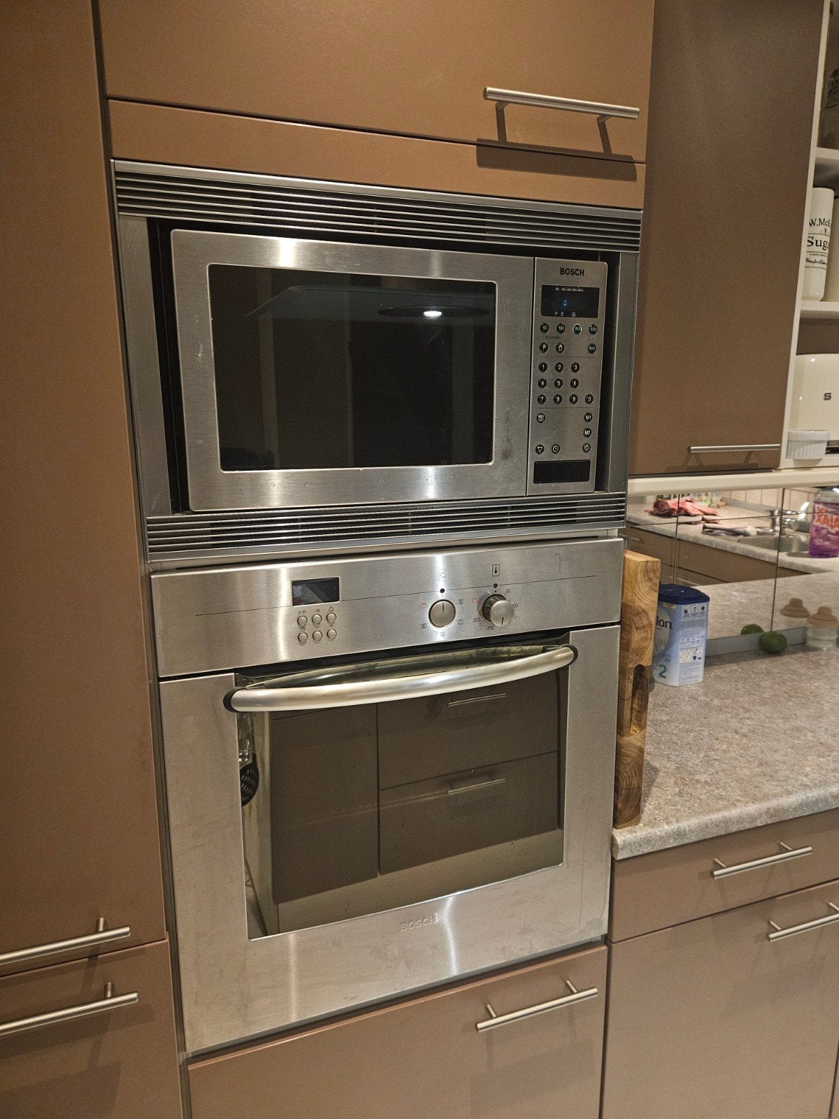 Bosch Inbouw Magnetron en Oven Set - +/- 20 jaar oud, Ophalen, Gebruikt, Inbouw