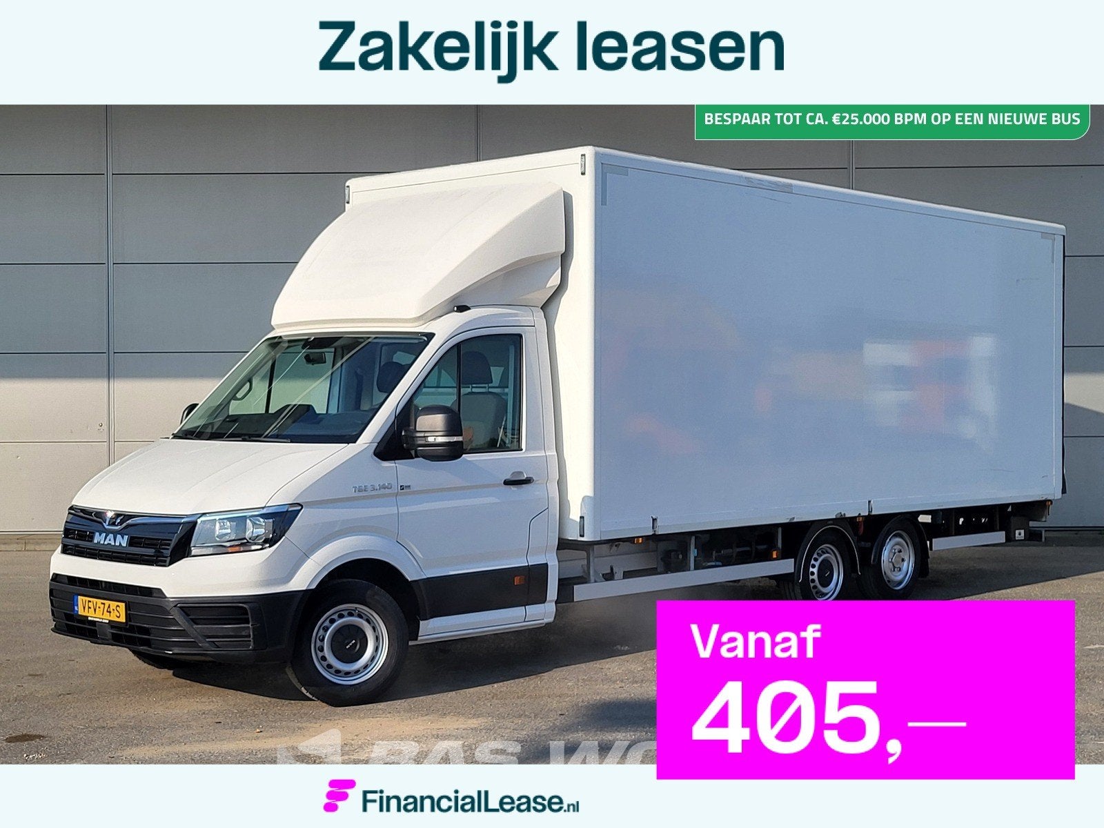MAN TGE 3.140 Veldhuizen Clixtar Laadklep Bakwagen 3580kg 61, Stof, Gebruikt, Euro 6, Bedrijf