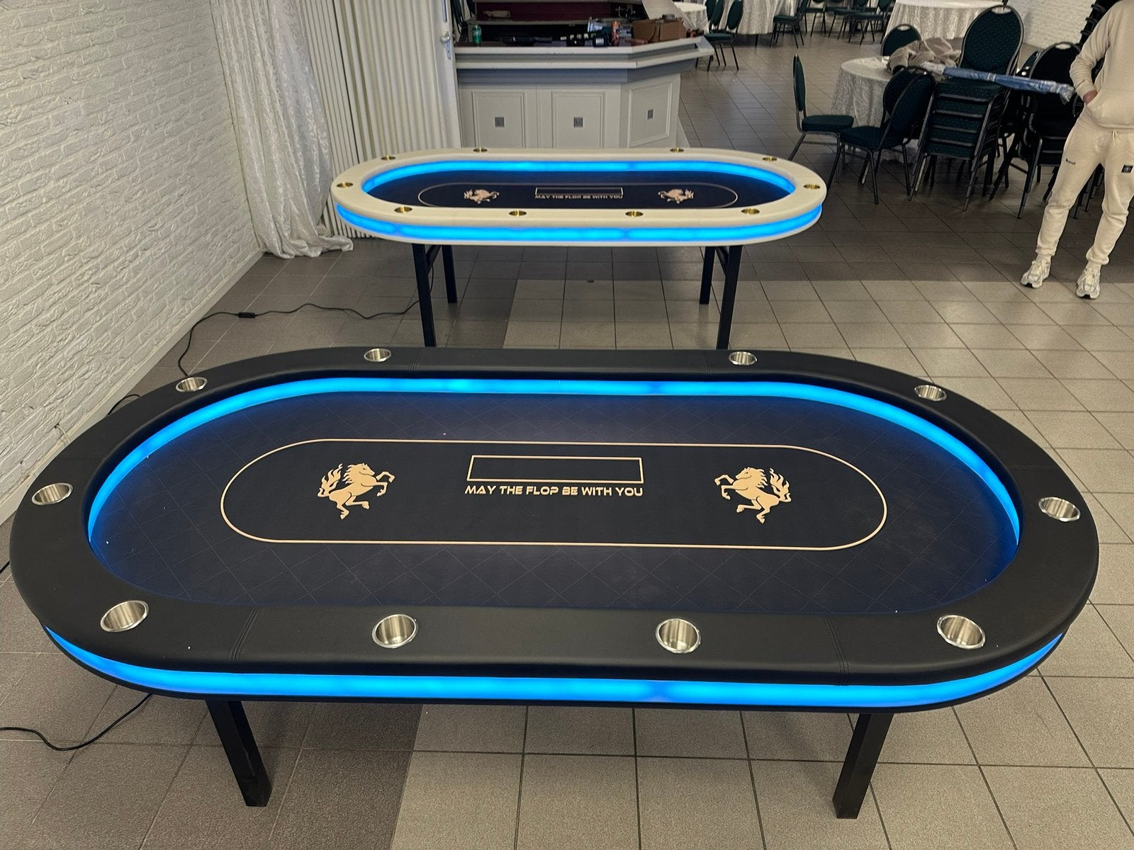Nieuwe professionele pokertafel met verlichting, Info@wowprojecten.nl, Vijf spelers of meer, Eigen import, Nieuw