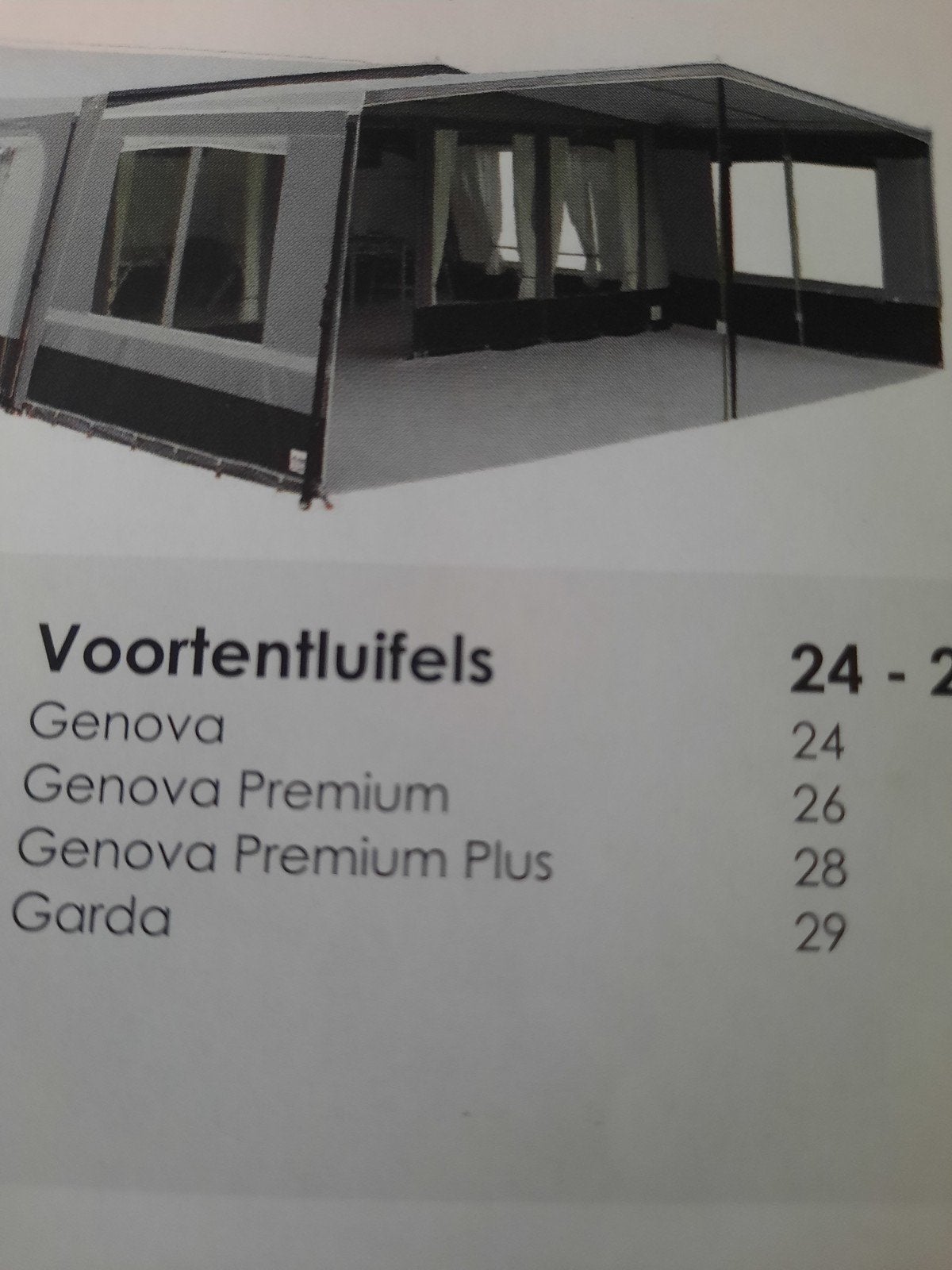 Voortentluifel Reda Genova, Caravans en Kamperen, Ophalen, Nieuw