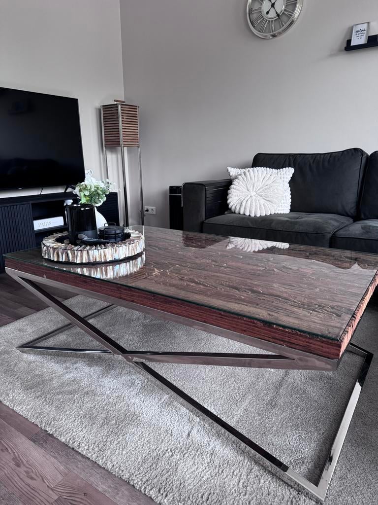 Richmond eettafel, stoelen en salontafel, Huis en Inrichting, Complete eetkamers, Ophalen, Zo goed als nieuw, Eric Kuster, 4 tot 6 stoelen