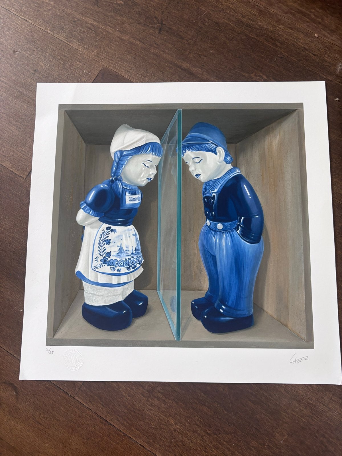 Delfts Blauw Koppel - Gesigneerde print Leon Keer, Antiek en Kunst, Kunst | Schilderijen | Klassiek, Overige stijlen, Portret of Personen
