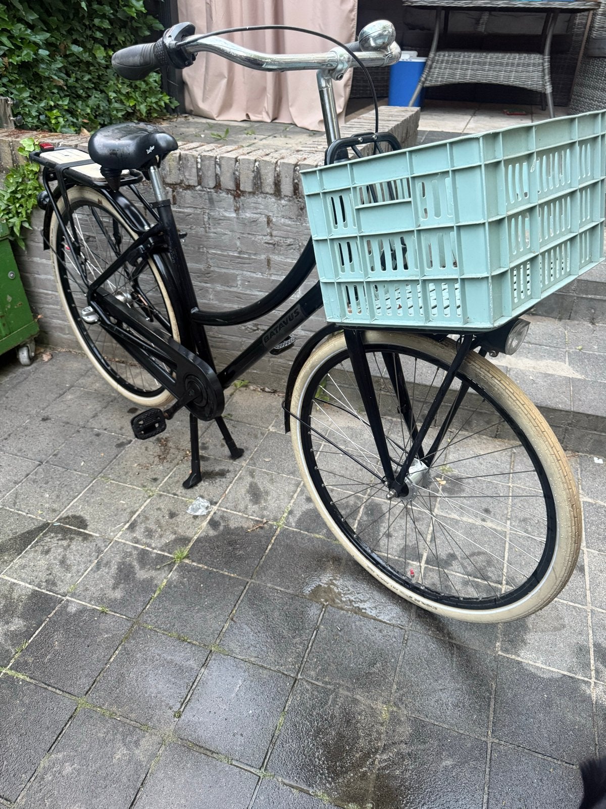 Batavus Damesfiets met krat - in zeer goede staat, Terugtraprem, Batavus, Ophalen of Verzenden, Zo goed als nieuw