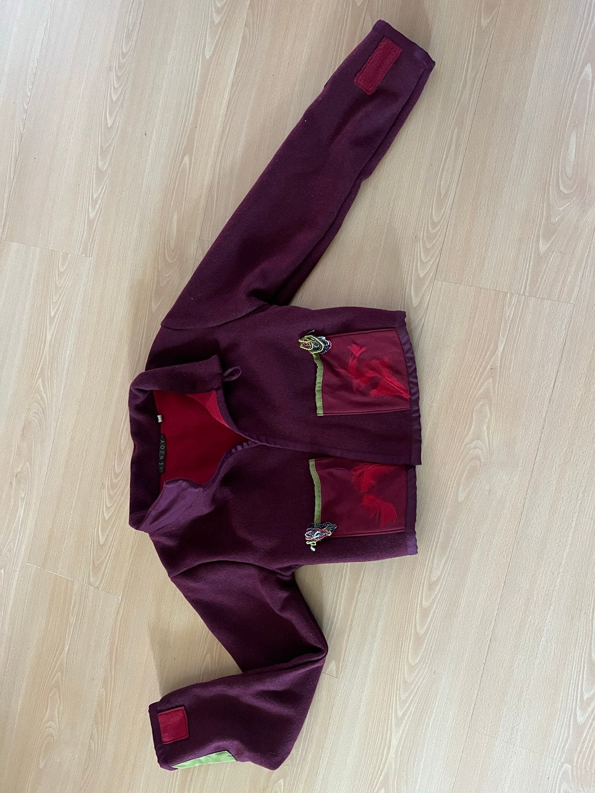Enjoy bordeauxrode fleece jasje maat 38, Ophalen of Verzenden, Zo goed als nieuw, Maat 38/40 (M), Rood