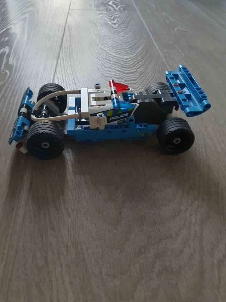 Lego Technic 42091 Pull Back Auto Politie, Ophalen of Verzenden, Zo goed als nieuw, Complete set, Lego