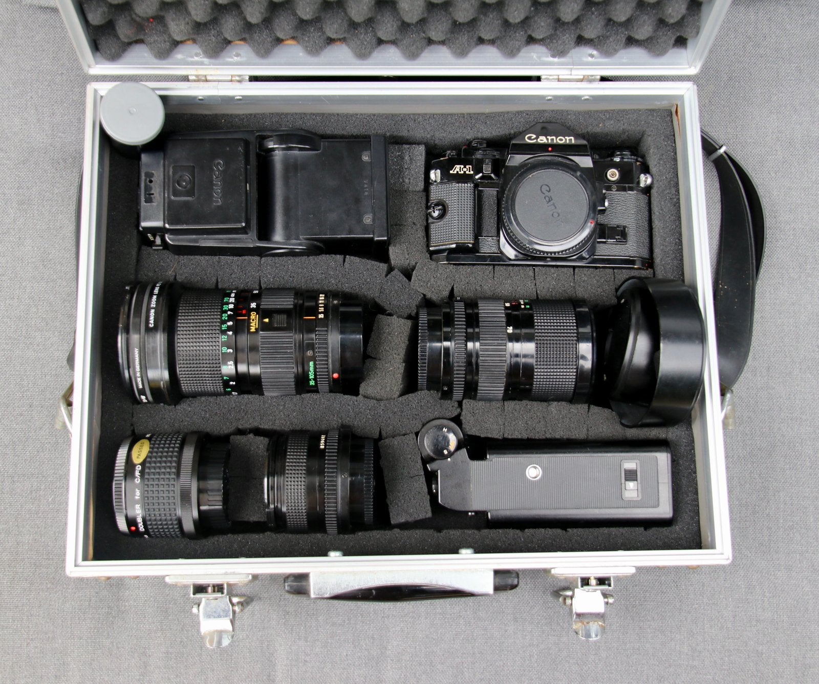 Canon A1 Professionele Set | Macro | Flitser | Koffer, Ophalen of Verzenden, Gebruikt, Spiegelreflex, Canon