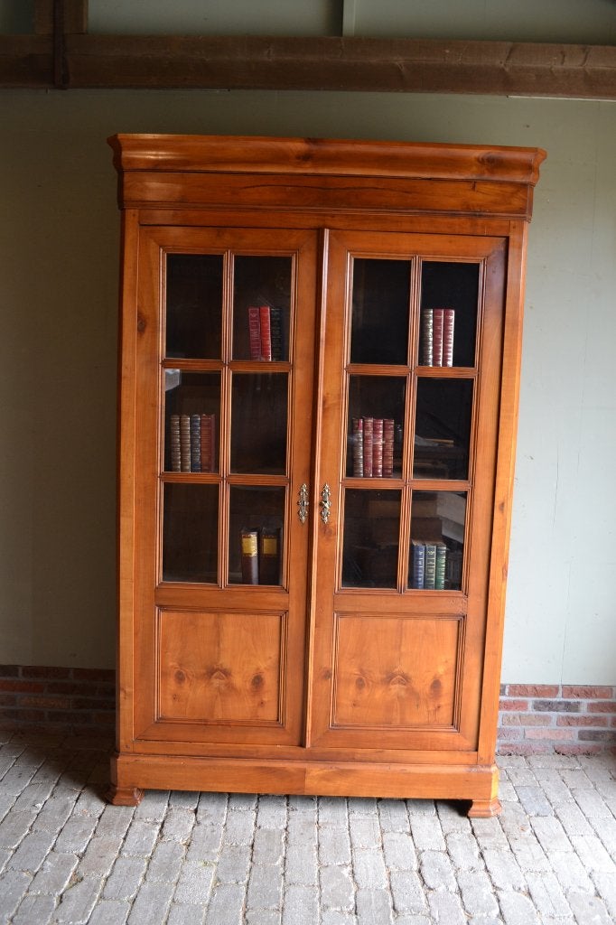 Prachtige antieke kersten Louis Philippe boekenkast, vitrine, Ophalen of Verzenden