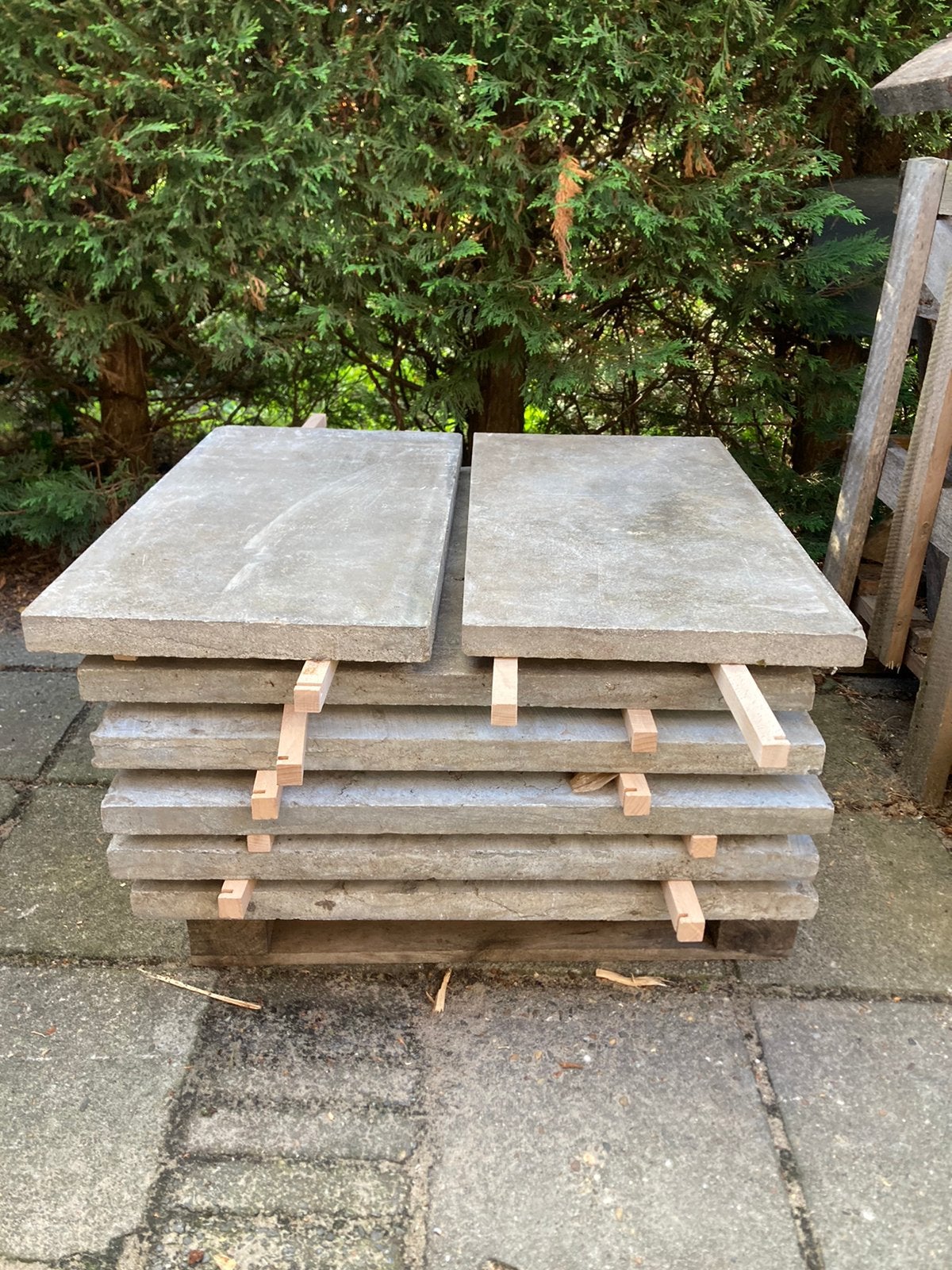 Natuursteen 60 cm x 60 cm 2 m2, Ophalen, Gebruikt, Natuursteen, Terrastegels