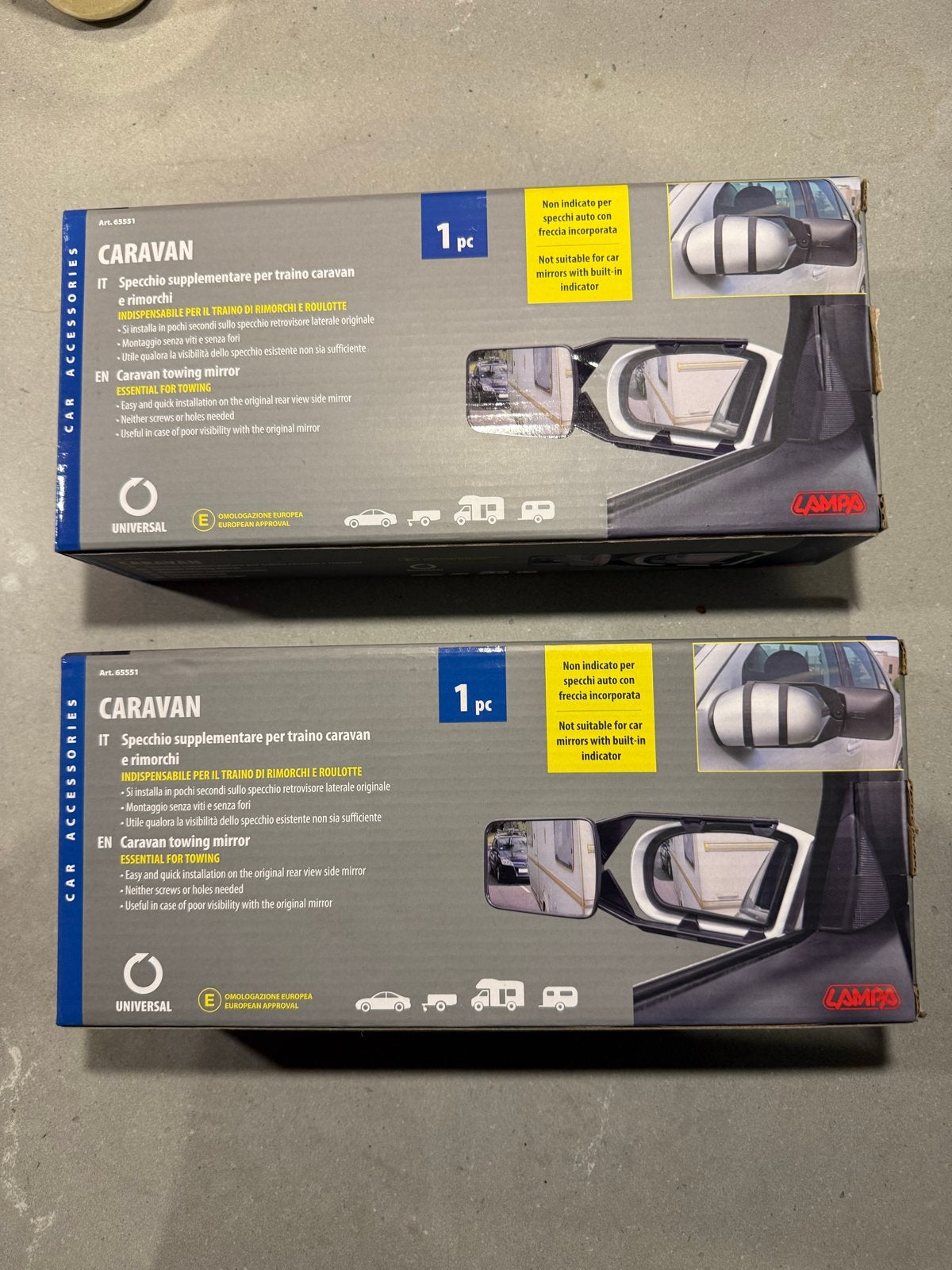 Universele caravan spiegels - 1x gebruikt, Ophalen, Zo goed als nieuw