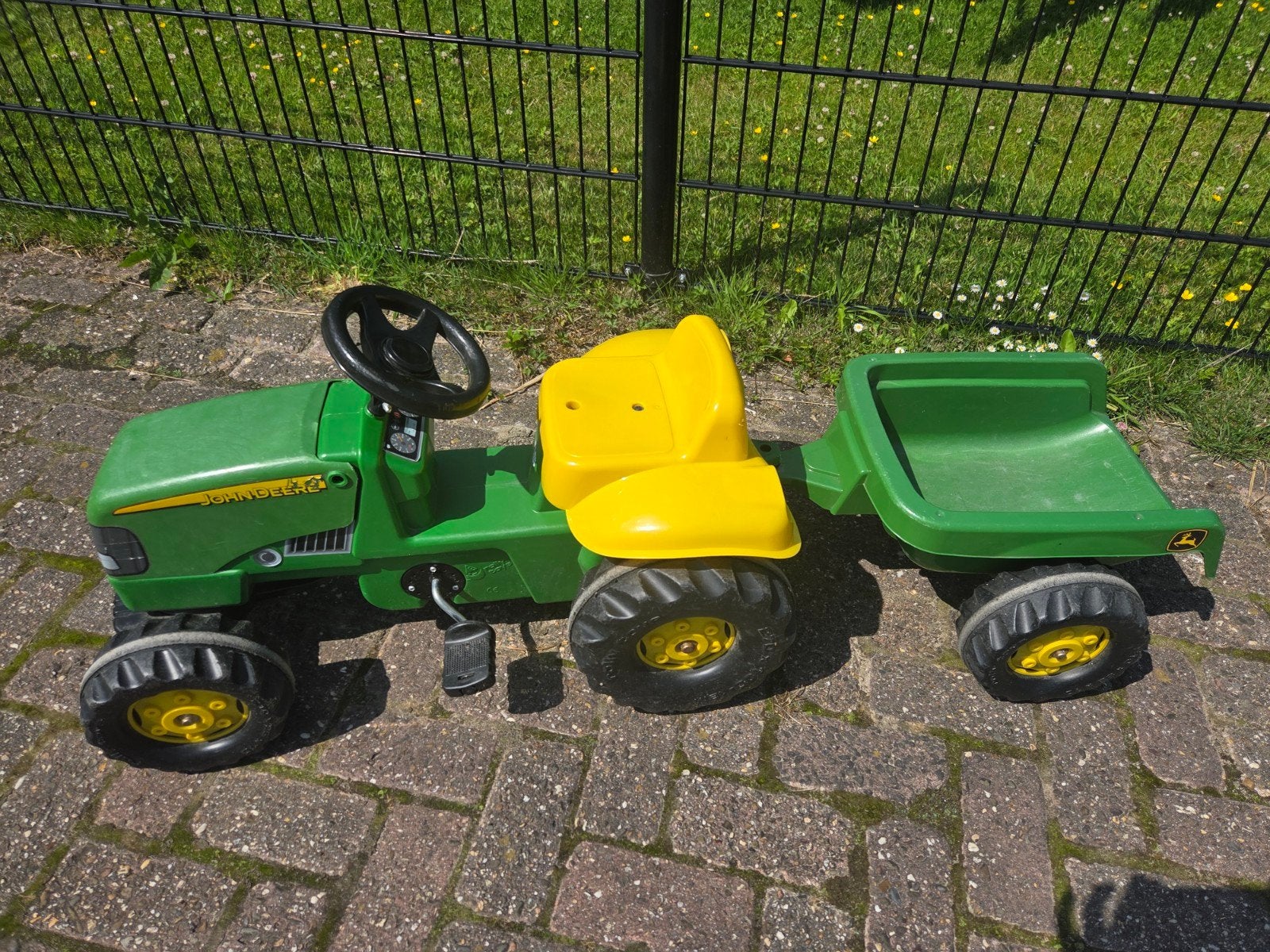 Rolly Toys John Deere Tractor met Kar - Gebruikt, Ophalen, Gebruikt, Trapvoertuig