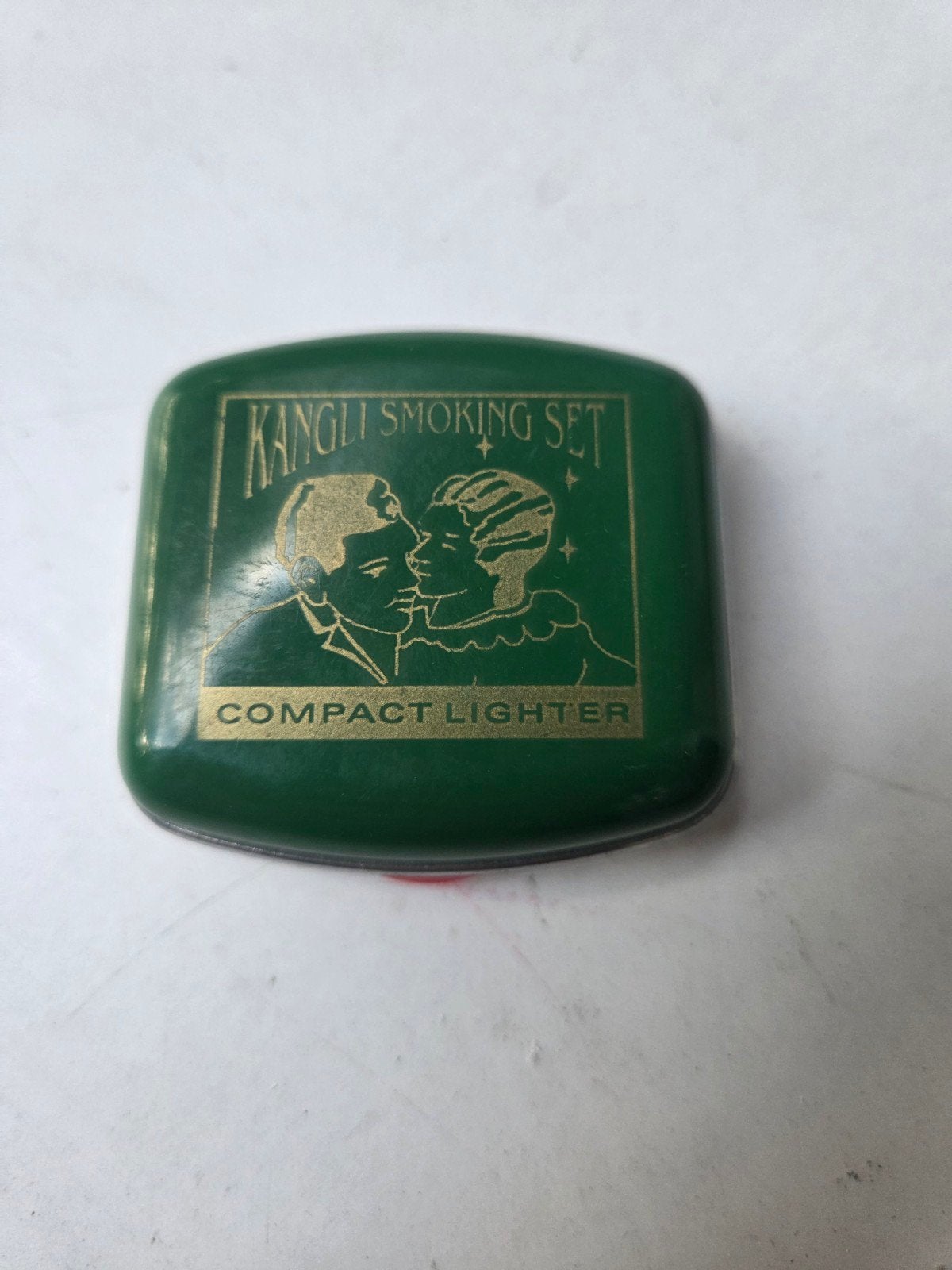 Vintage Kangli Smoking Set Compact Lighter Groen, Verzamelen, Ophalen of Verzenden