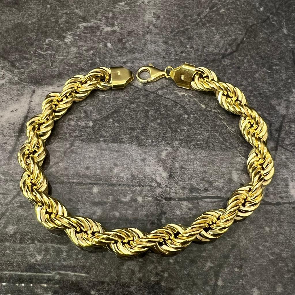 14k gouden armband rope schakel dik model, Ophalen of Verzenden, Nieuw, Goud