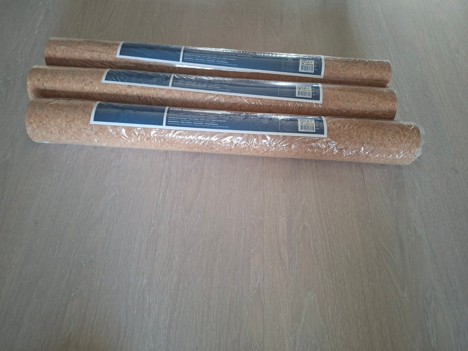 3 rollen kurk behang - Natuurlijk en waterafstotend, Ophalen, Materiaallook, Kurkbehang, Natuurlijk