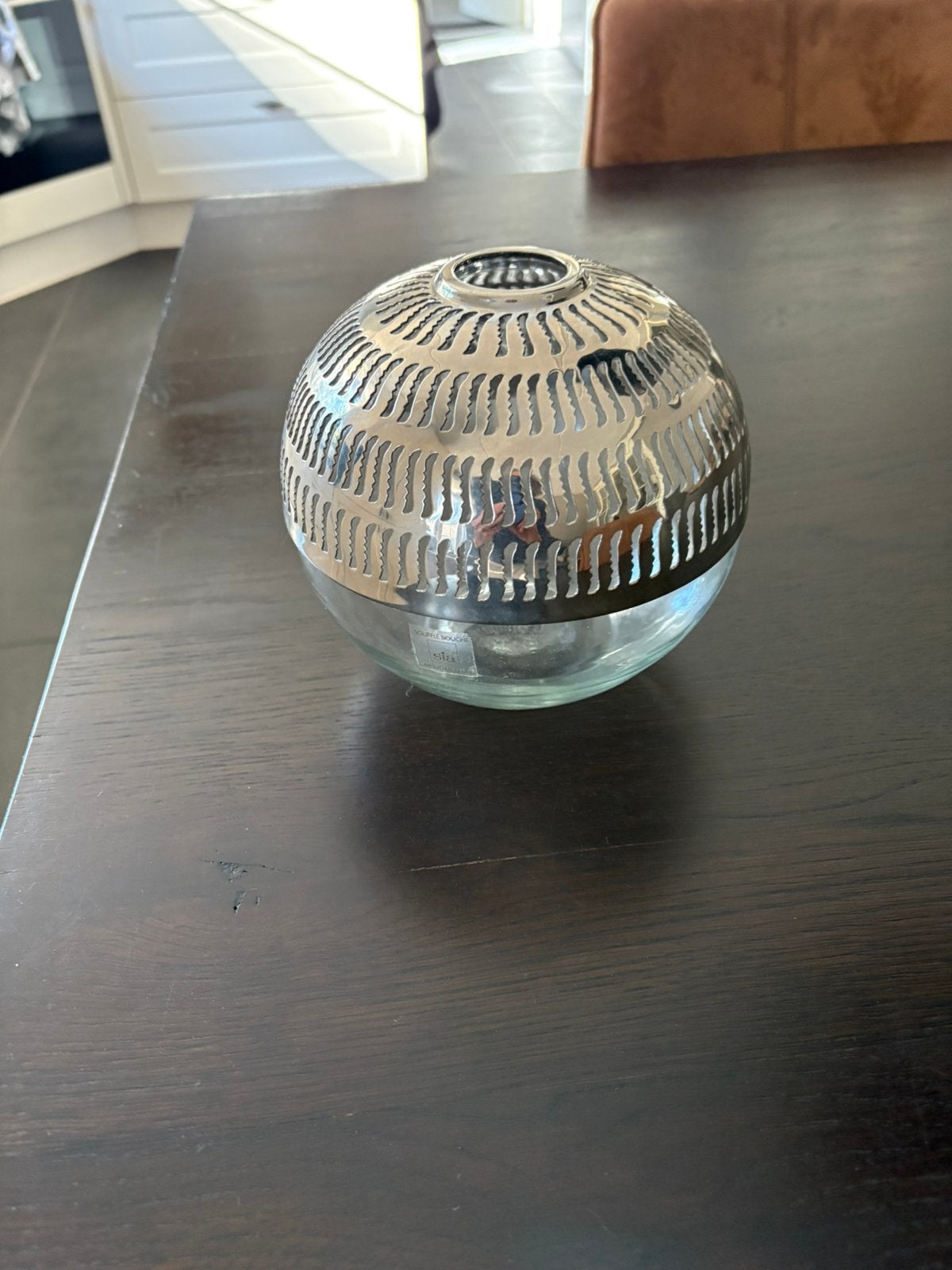 Glazen bokaal bean sia, Glas, Ophalen of Verzenden, Zo goed als nieuw, Inclusief decoratie