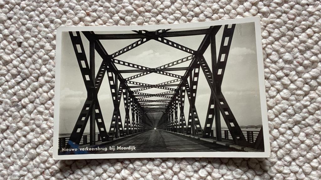Ansichtkaart Nieuwe verkeersbrug bij Moerdijk 1937. 971, Verzamelen, Ophalen of Verzenden, 1920 tot 1940, Gelopen, Noord-Brabant