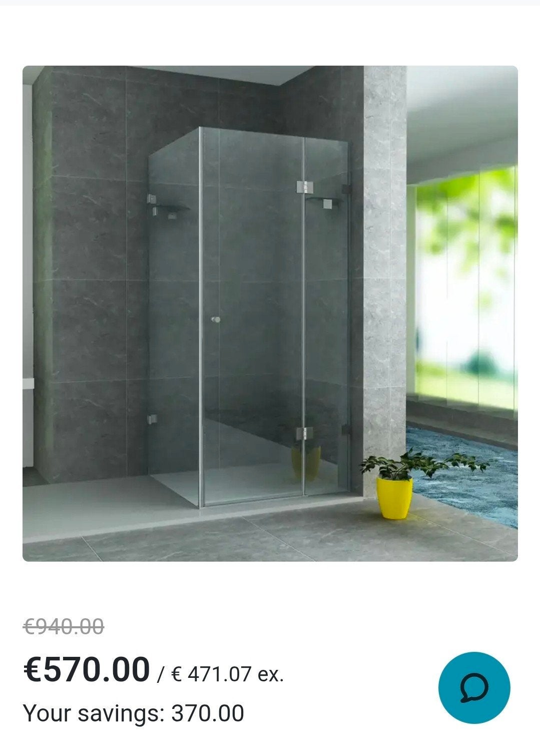 Nieuwe profielloze douchecabine met draaideur 90x90, Ophalen, Nieuw, Glas, Douche