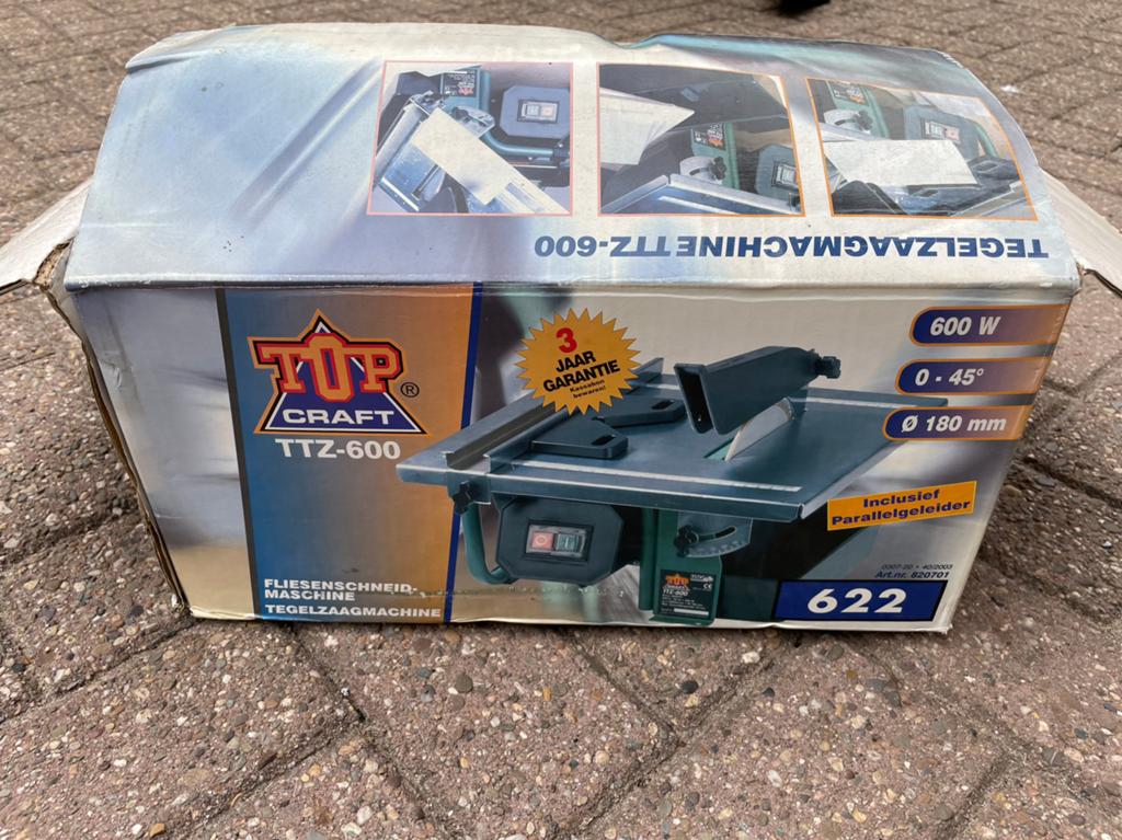 TE KOOP top craft tegelzaag, Doe-het-zelf en Verbouw, Gereedschap | Zaagmachines, Ophalen, Nieuw, 600 tot 1200 watt