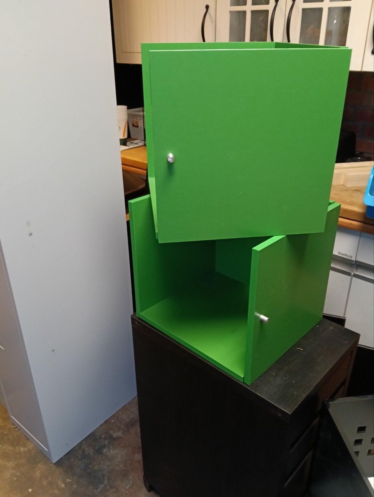 Kallax inzet met deur groen, Huis en Inrichting, Ophalen, Gebruikt