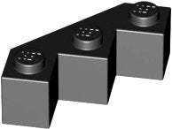 Zwarte LEGO Steen, Aangepast Facet 3 x 3 (Item 2462), Gebruikt, Overige thema's, Lego, Ophalen of Verzenden