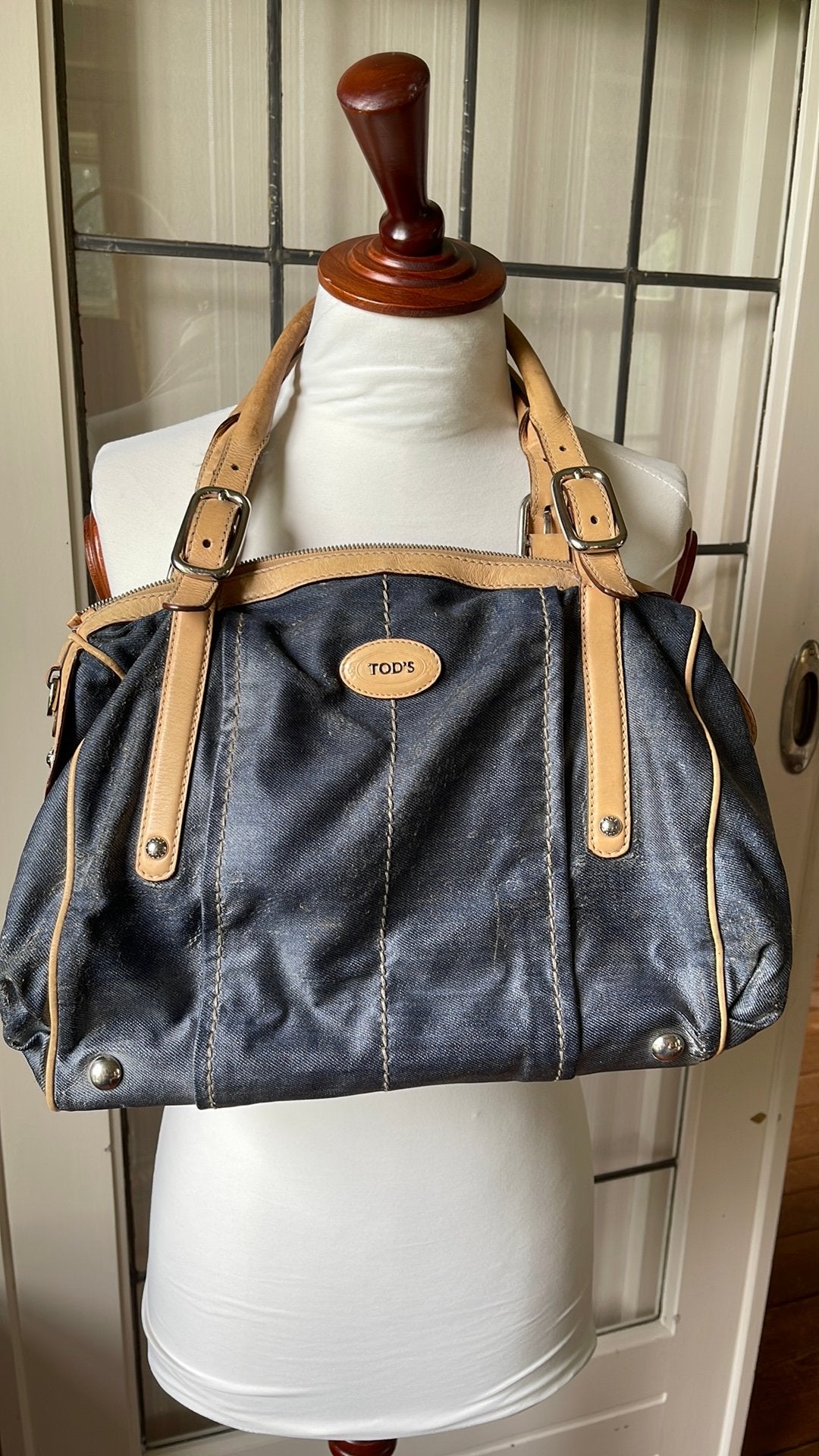 Originele Tods jeans tas, Ophalen of Verzenden, Gebruikt, Blauw, Handtas