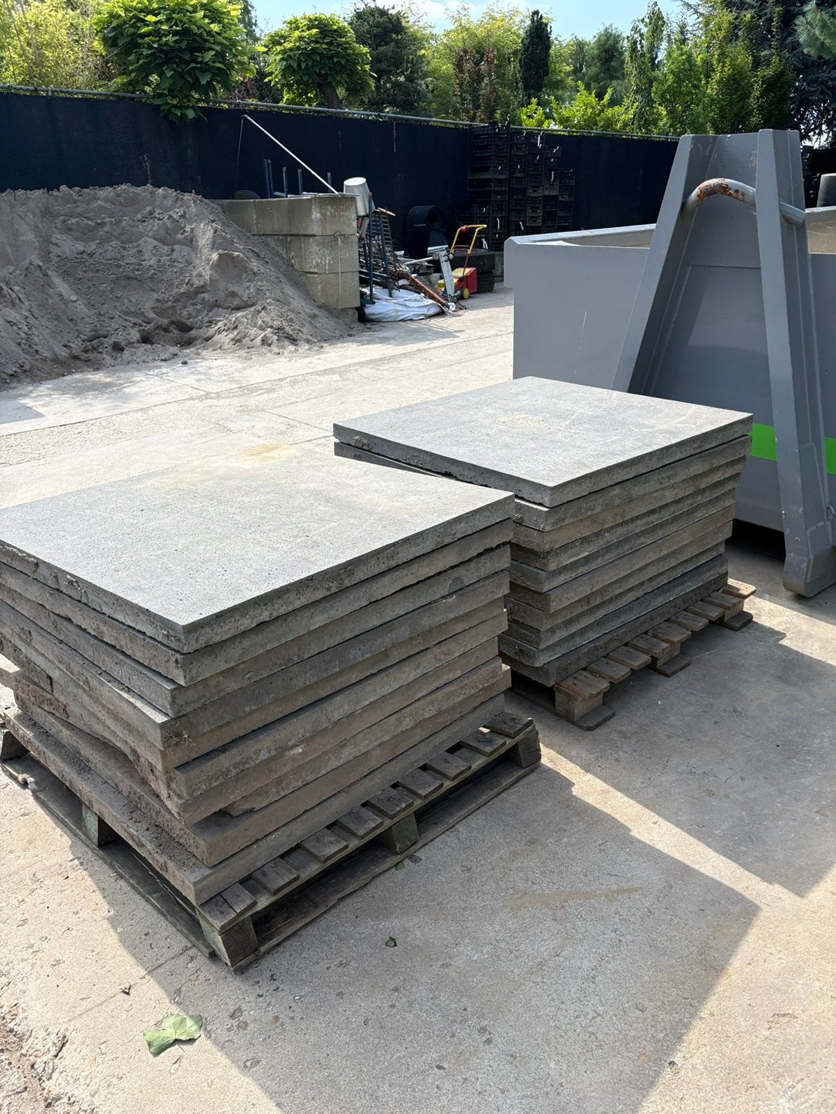 Betontegels oud hollands 100/100/6cm 19m2, Ophalen, Gebruikt, 10 m² of meer, Beton