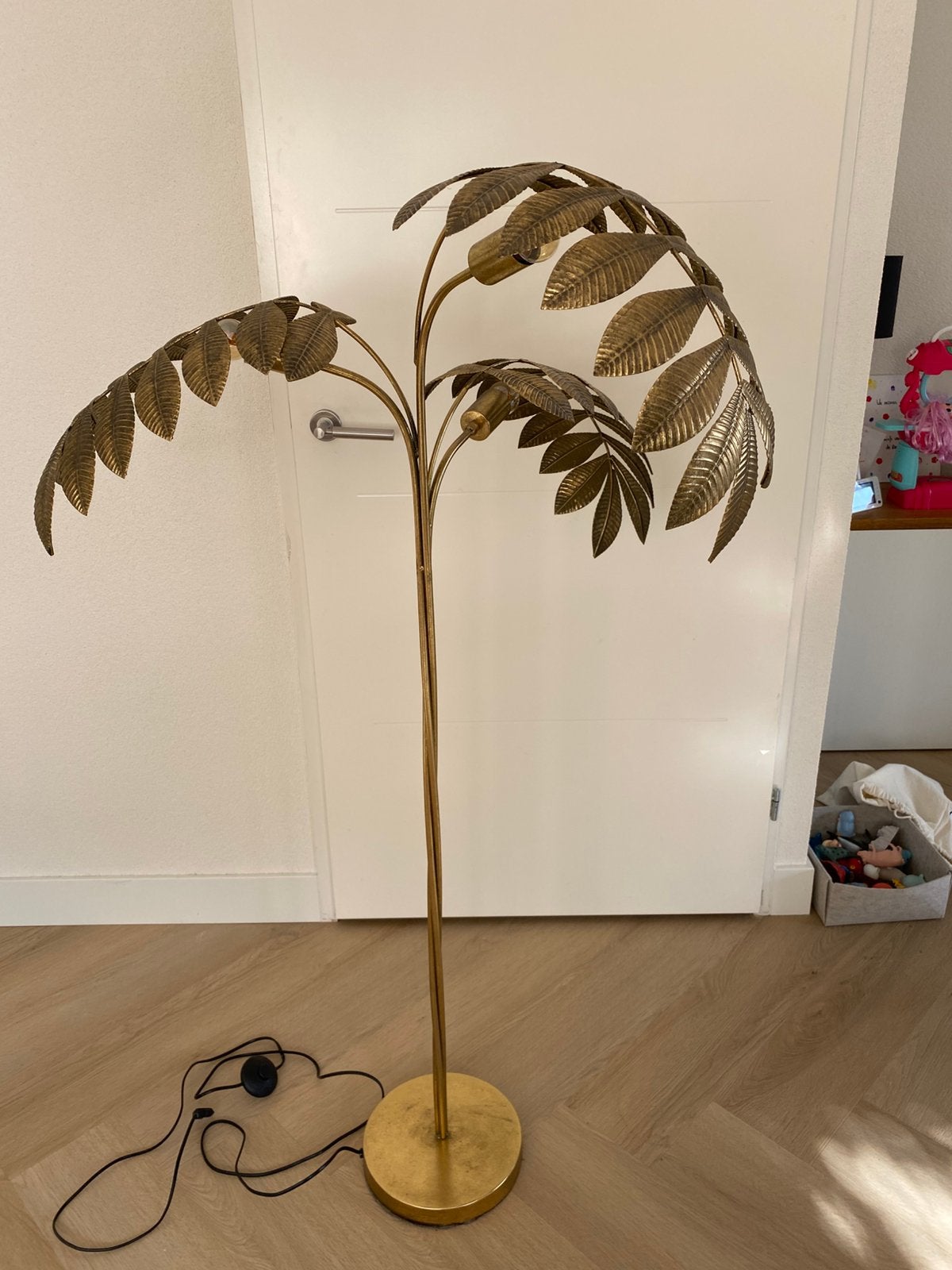 Vloerlamp By-Boo Unbeleafable Gold, Ophalen, Zo goed als nieuw, E27 (groot), 100 tot 150 cm