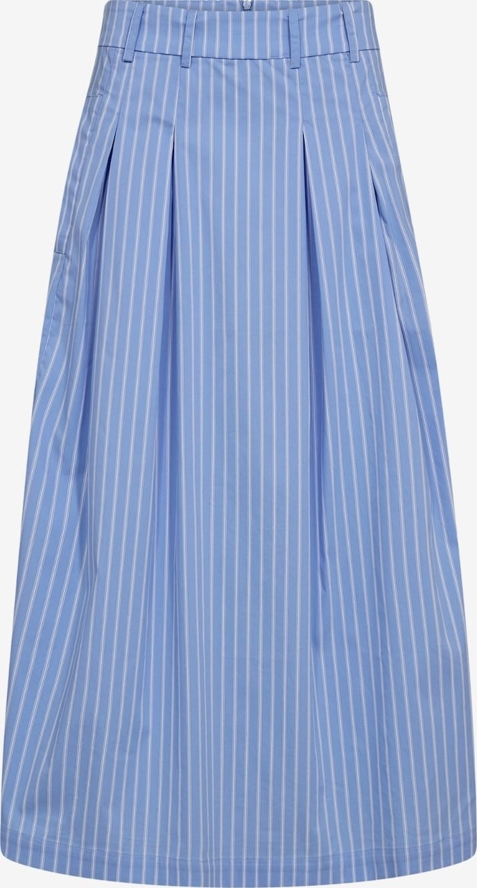 Co'couture Rok XL - Lichtblauwe gestreepte midi-rok, Kleding | Dames, Blauw, Maat 46/48 (XL) of groter, Ophalen of Verzenden, Zo goed als nieuw