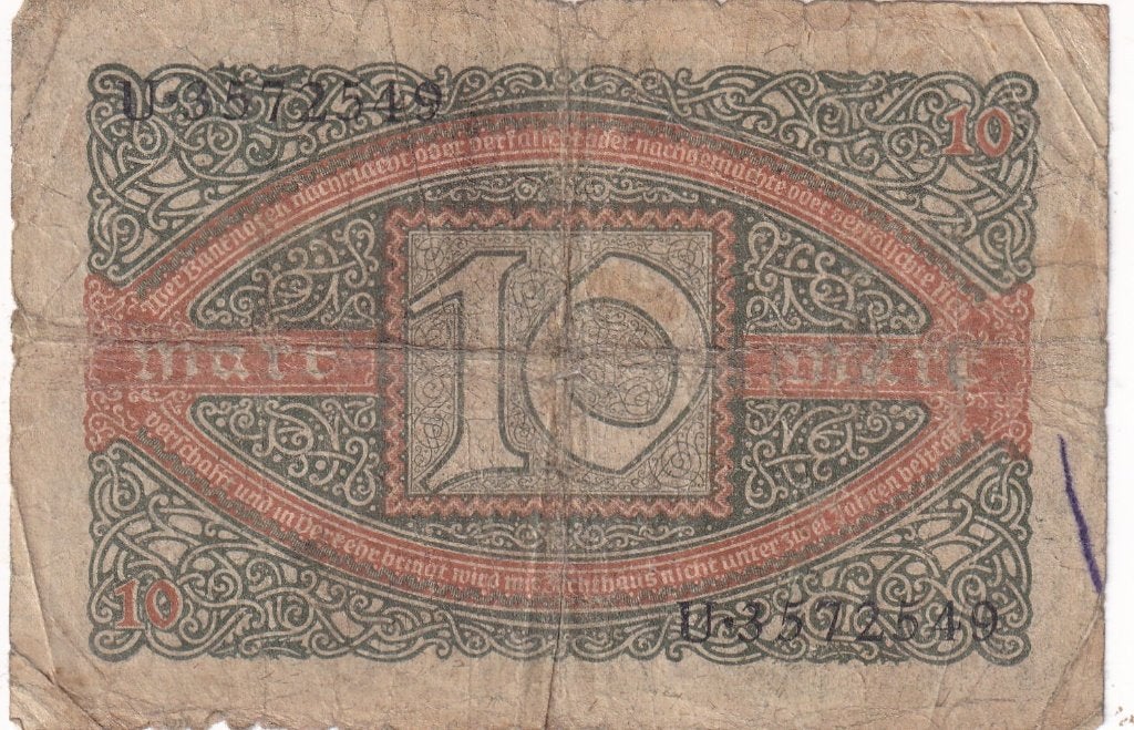 Duitsland 10 mark 6-2-1920, Postzegels en Munten, Bankbiljetten | Europa | Niet-Eurobiljetten, Verzenden, Duitsland, Los biljet