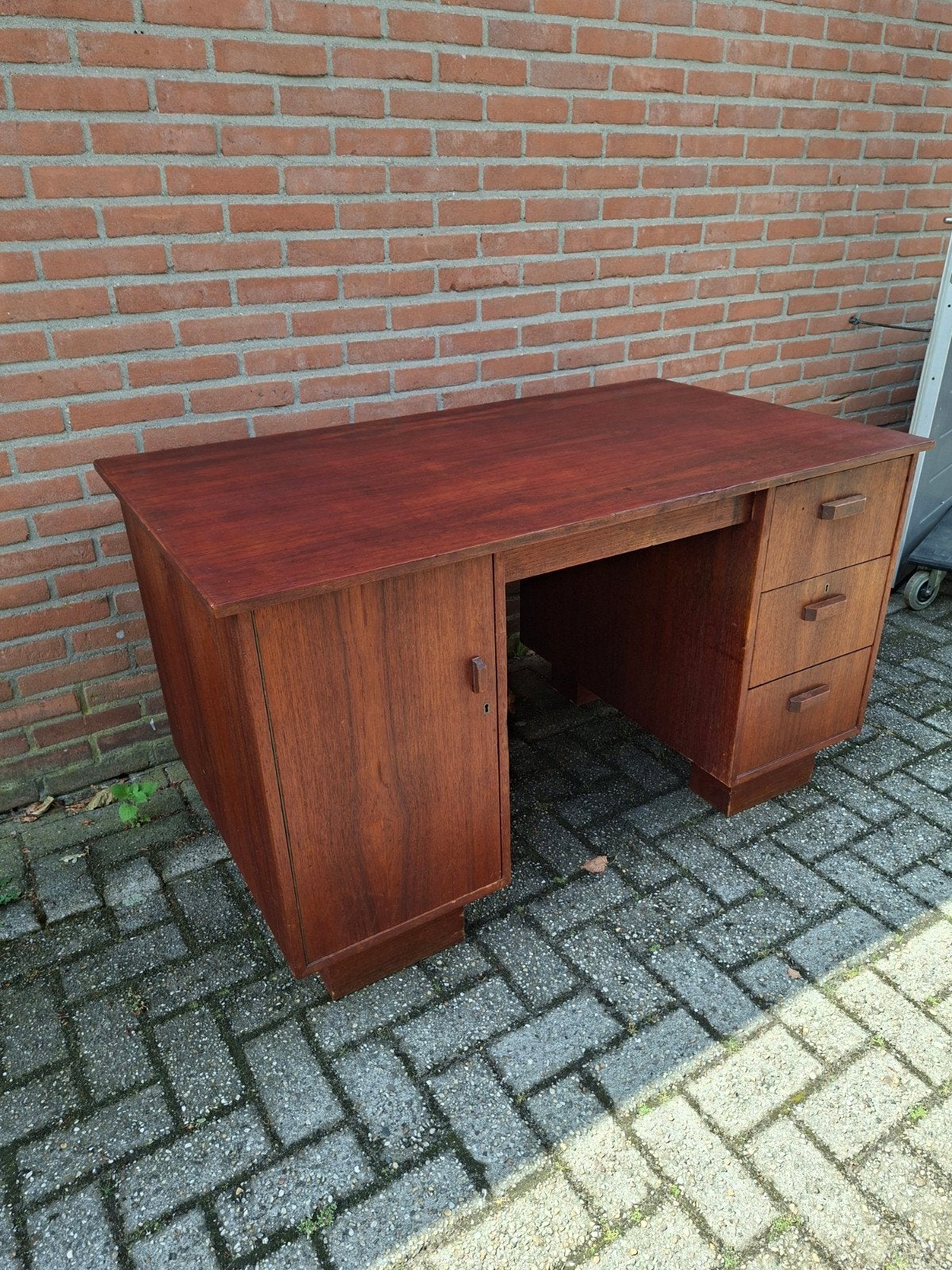 Vintage Mid-Century Teak Bureau, Ophalen