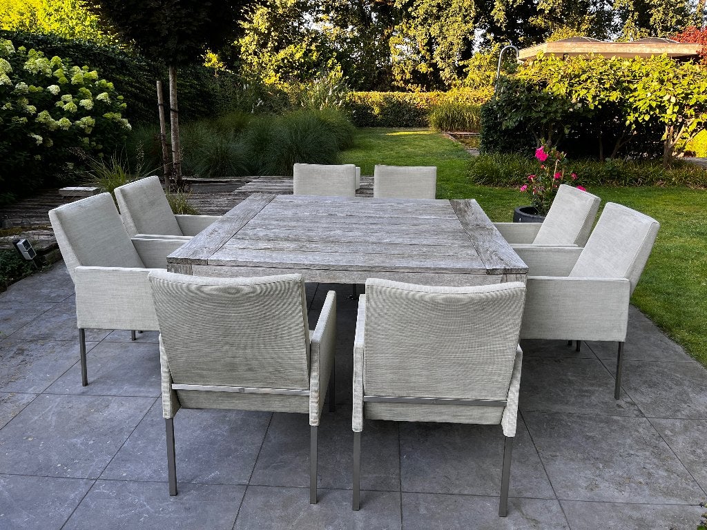8 persoons tuinset 4 seasons outdoor, Tuin en Terras, Tuinsets en Loungesets, Ophalen, Gebruikt, Eettafel, Textileen
