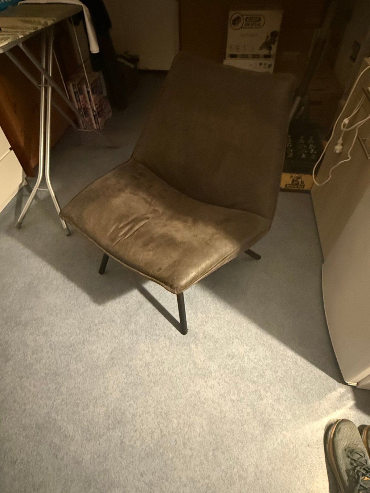 Donkerbruine fauteuil, Ophalen of Verzenden, Zo goed als nieuw, 75 tot 100 cm, 50 tot 75 cm