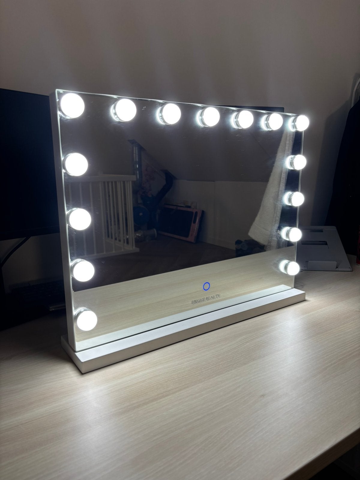 Bright Beauty Make-up spiegel met verlichting, Ophalen, Zo goed als nieuw, Minder dan 100 cm, Rechthoekig
