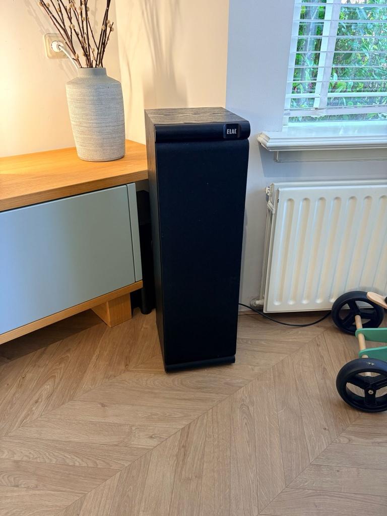 2 Elac EL10 Vloerstaande speakers, Audio, Tv en Foto, Luidsprekers, Gebruikt, 120 watt of meer, Front, Rear of Stereo speakers