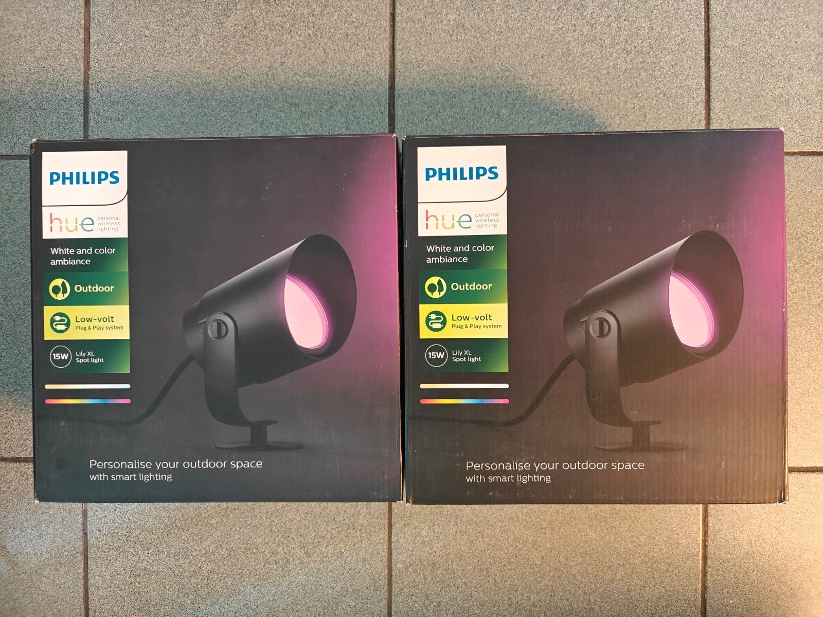 Philips Hue Lily XL Buiten Spot - White & Color Ambiance, Gebruikt, Minder dan 50 watt, Aluminium, Ophalen of Verzenden