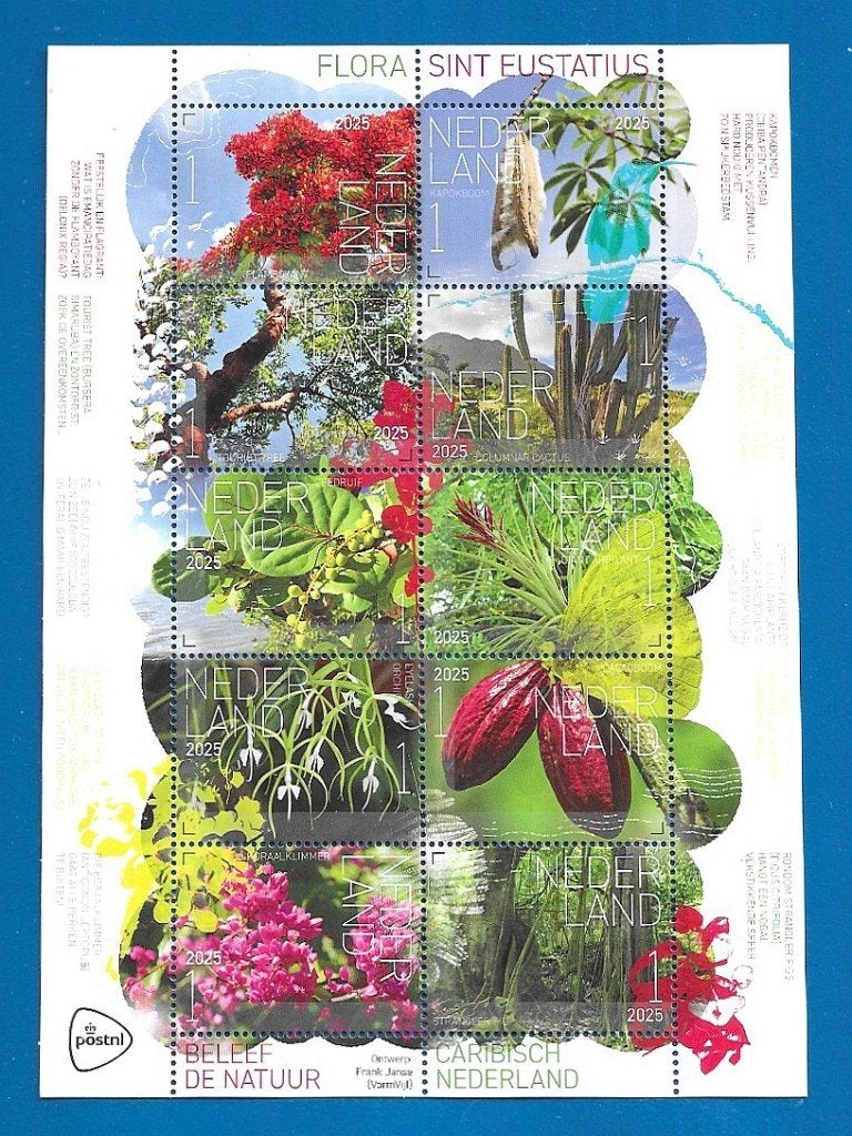 Beleef de natuur – flora Sint Eustatius (postzegelvel), Verzenden, Na 1940, Postfris
