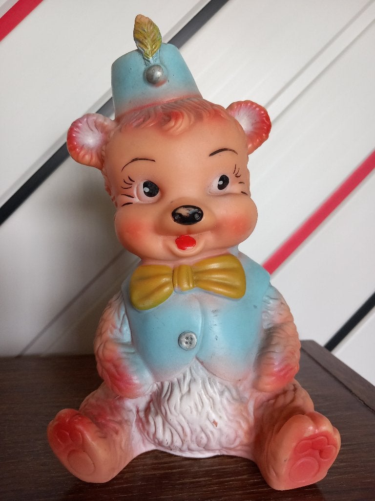Vintage piepbeertje Bongo Disney Rubbertoys Italy jaren '60, Ophalen