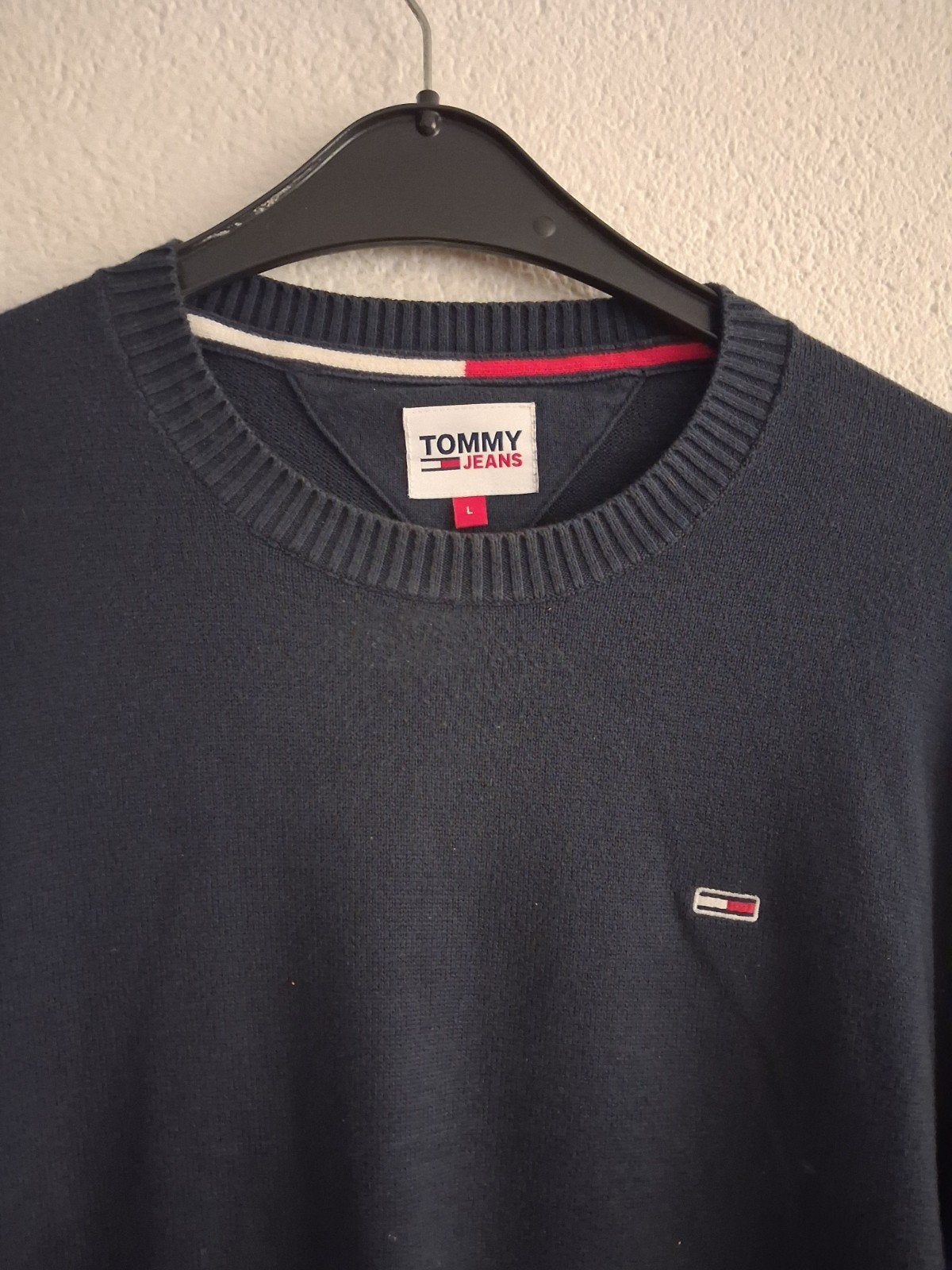 Tommy Jeans Heren Trui - Donkerblauw Maat L, Kleding | Heren, Truien en Vesten, Maat 52/54 (L), Blauw, Ophalen of Verzenden, Zo goed als nieuw