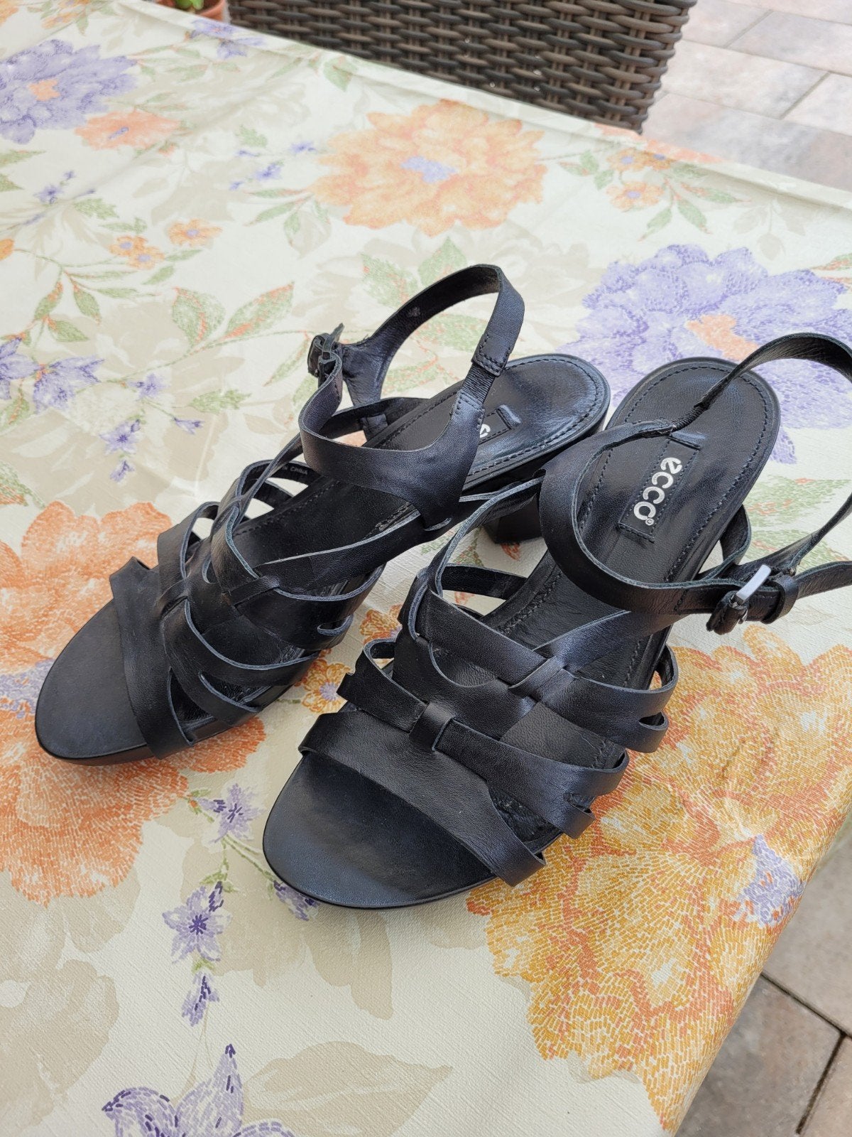 Ecco ledere sandaal, Kleding | Dames, Schoenen, Ophalen of Verzenden, Zo goed als nieuw, Zwart, Sandalen of Muiltjes