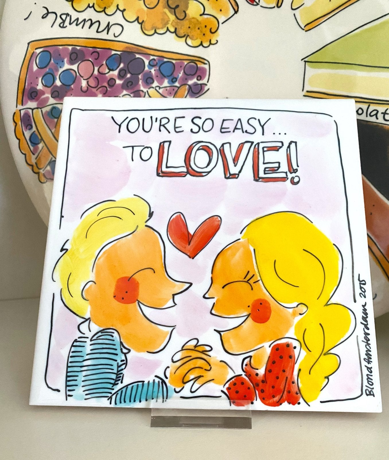 Blond Amsterdam LE tegel Love, Ophalen of Verzenden, Zo goed als nieuw, Aardewerk, Bord(en)