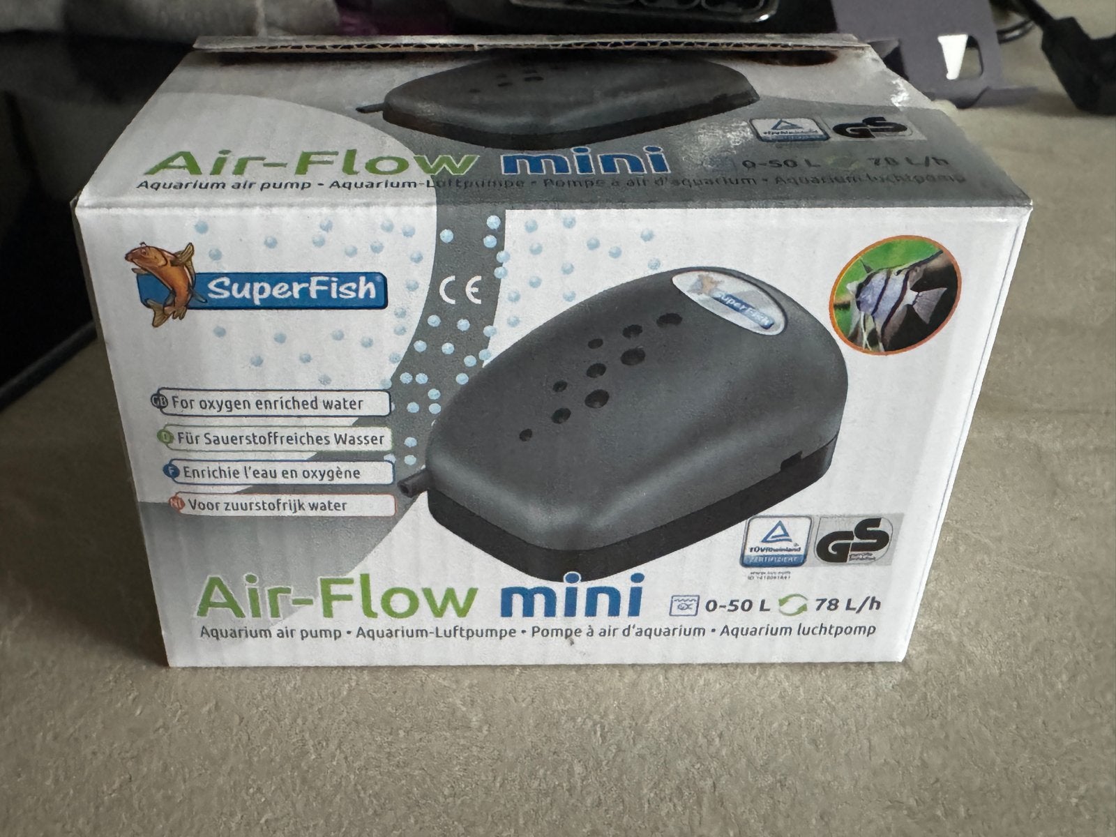 SuperFish Air-Flow Mini luchtpomp (inclusief slang ), Ophalen, Inclusief slangen, Zo goed als nieuw, Superfish