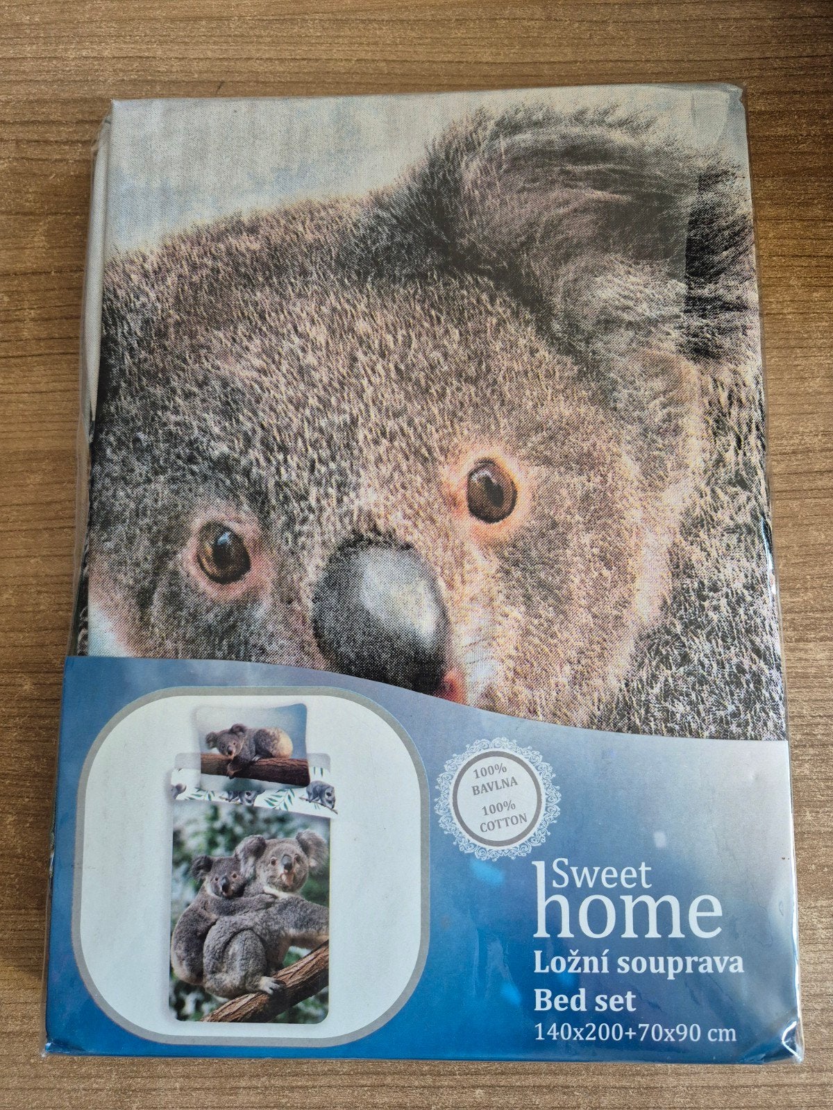 Sweet Home Koala Dekbed 140x200 met kussensloop 70x90, Ophalen, Eenpersoons, Meerkleurig, Dekbedovertrek