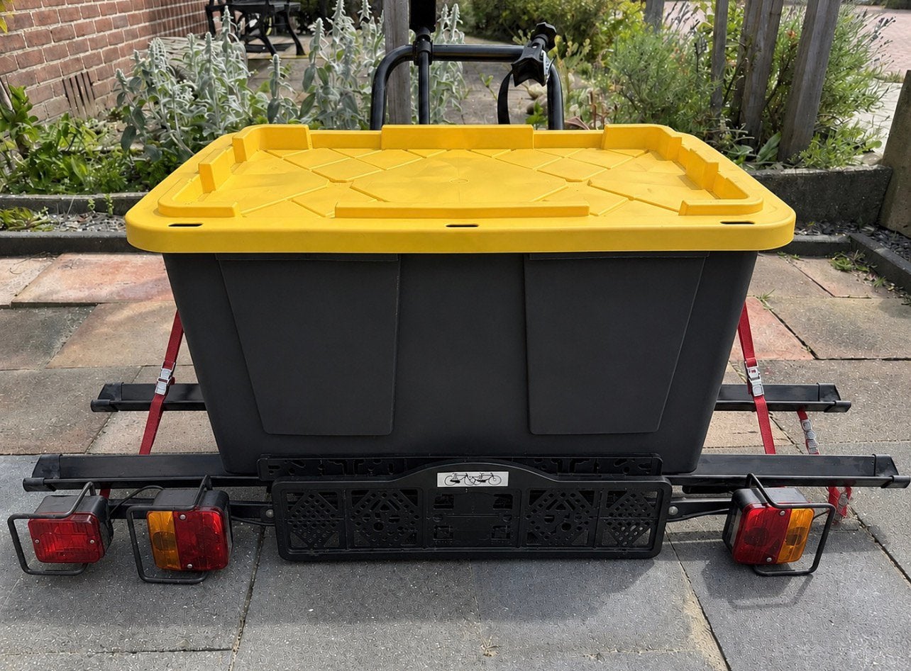Box/koffer op de trekhaak 103 liter kantelbaar, Ophalen of Verzenden, Trekhaakdrager