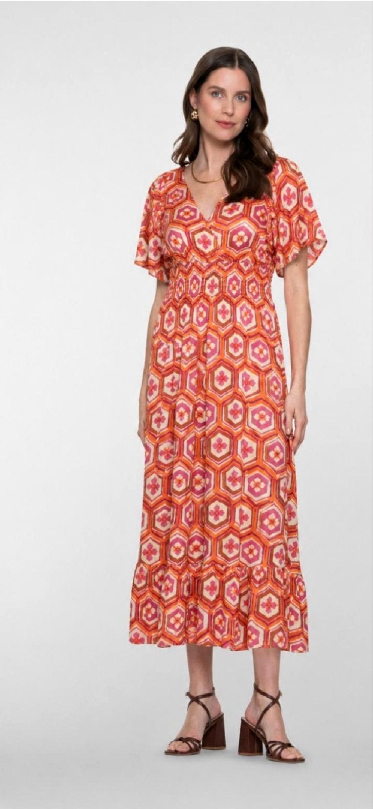 Geisha Maxi jurk maat L, Kleding | Dames, Jurken, Meerkleurig, Maat 42/44 (L), Nieuw, Ophalen of Verzenden