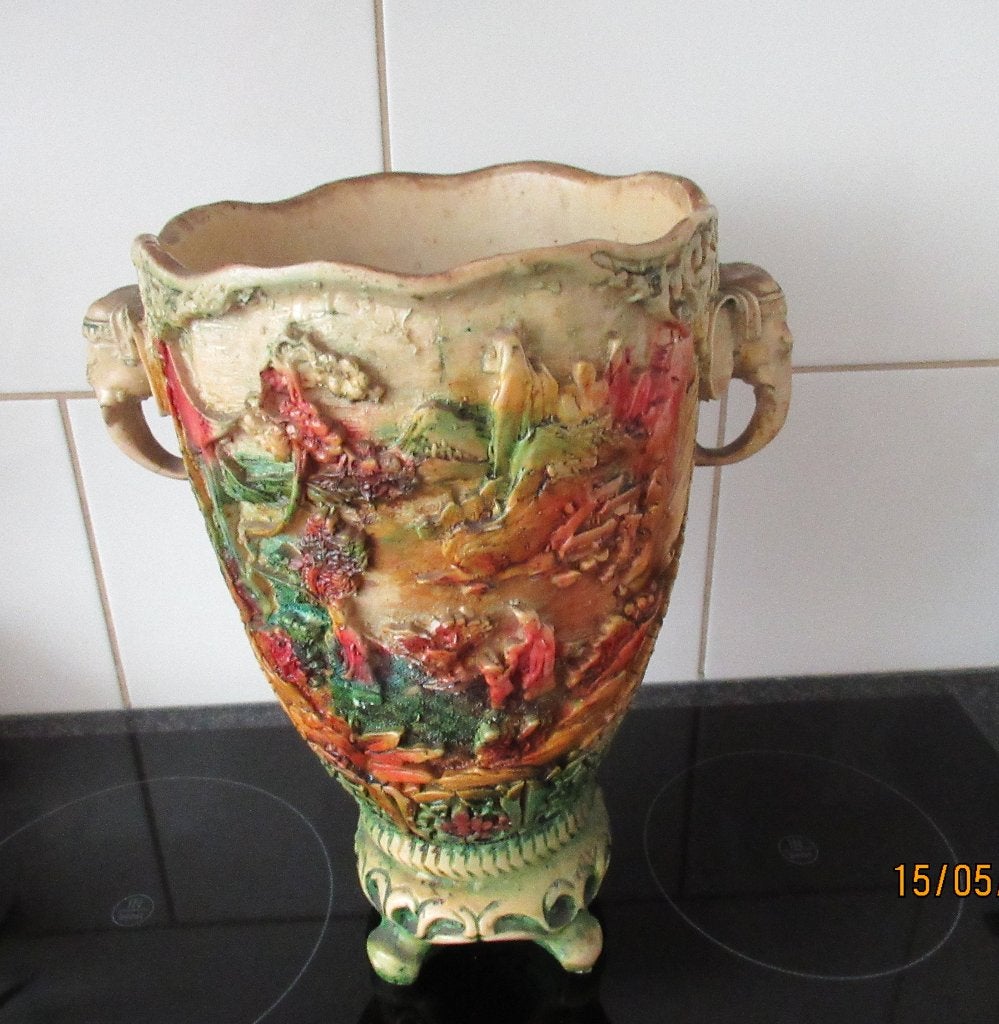 GROTE ZELDZAME VAAS-CHINOISERIE STIJL-AZIATISCH, Ophalen of Verzenden